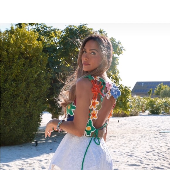 NWT Zara Floral Crochet Crop Top - Picture 6 of 16